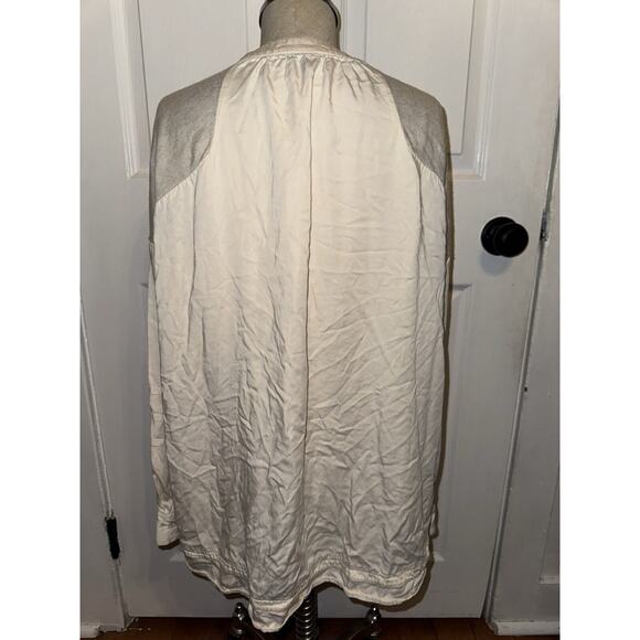 Reiss Addison Cardigan Sweater Shirt Oatmeal Wool Cashmere Button Front US 10 - Picture 4 of 8